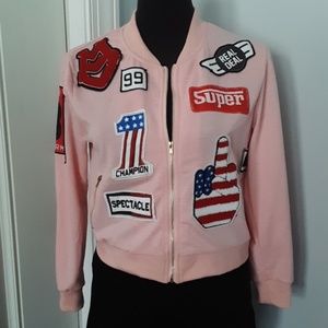 Pink patches jacket